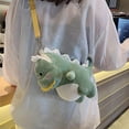 thumbnail image 3 of Women Cute Dinosaur Plush Satchel Mini Shoulder Money Phone Bags (Green), 3 of 6