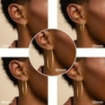 thumbnail image 4 of Turandoss Thick Gold Plated Chunky Small Hollow Tube Hoops Earrings Set for Women Hypoallergenic Lightweight Jewelry Birthday Gift for Women 13/15/20/25/30/40mm, 4 of 8