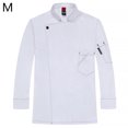 thumbnail image 2 of Uniforme de chef Poliéster Manga larga Otoño Cálido delantal de cocina con bolsillos delanteros Catering Cómodas bandas para el sudor para cafetería Blanco M Inevent LF000326-07, 2 of 7