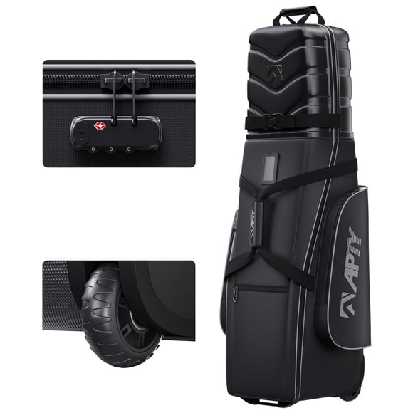 Bolsa de viaje para club de golf APTY, funda rígida en la parte superior con ruedas y cierre