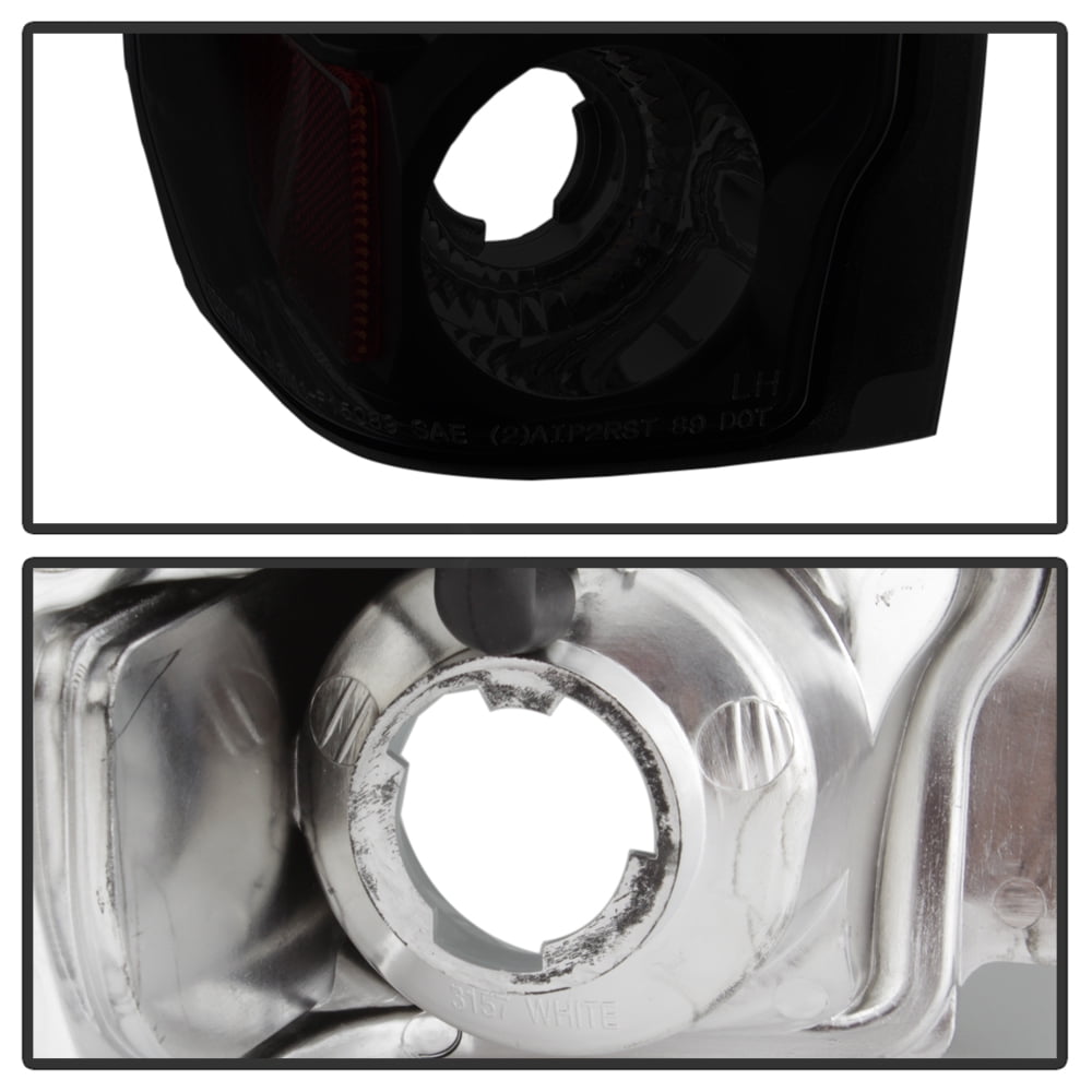 AKKON - For 1989-1996 Ford F150 | F250 | Bronco Pickup Truck Black Smoked Tail Lights Lamps Left + Right Pair