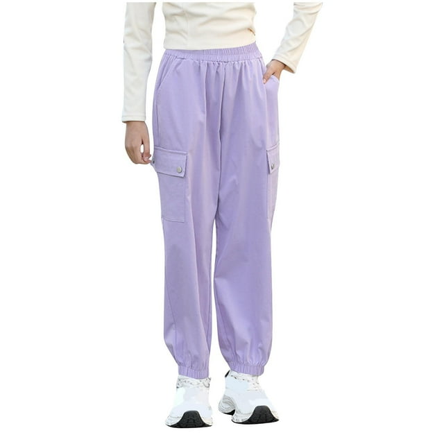 Odeerbi 3-15 Años Niños Niñas Cargo Pantalones Deportes Jogger Pantalones Casual Sólido Color Verano Pantalones de Trabajo