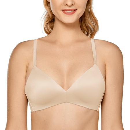 

DELIMIRA Women s Full Coverage Lightly Lined Seamless Wireless T Shirt Bra