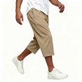 thumbnail image 6 of yillto Mens Capris Pant Loose Hiking Casual Sweatpant Pants Elastic Waist Summer Shorts Joggers with Pockets, 6 of 7