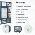 thumbnail image 4 of Blue Picture Frame 19.25x 21.5" Collage Wall Clock - 10 Photo Slots, Coastal Modern Decor for Living Room Entryway, Bedroom, Kitchen, 4 of 10