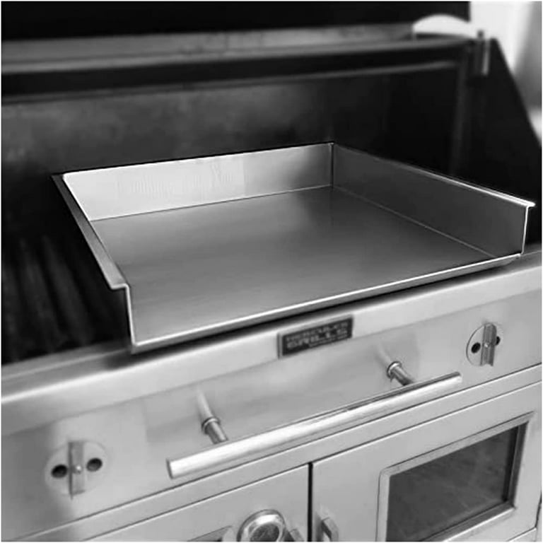 Hercules 24 inch BBQ Pizza Oven Grills Stainless Steel Griddle Top Plate Pan, Silver