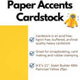 thumbnail image 2 of PA Paper Accents Stash Builder Cardstock 8.5" x 11" Raincoat Yellow, 65lb colored cardstock paper for card making, scrapbooking, printing, quilling and crafts, 25 piece pack, 2 of 7
