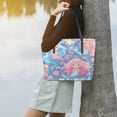 thumbnail image 6 of Tote Bag Aesthetic leather Handbags with Zipper for Women Travel Shoulder Bags Purses with compartment. Cute Little Mermaids, 6 of 6