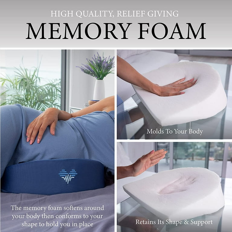 Pharmedoc Cooling Pregnancy Pillows for Sleeping Wedge Pillow Maternity Pillow Belly Wedge Memory Foam Pregnancy Must Haves New Mom Gifts for