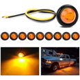 thumbnail image 1 of 10 luces LED redondas de 3/4 pulgadas con indicador lateral delantero y trasero para camión, RV, coche, autobús, remolque, furgoneta, caravana, barco (12 V, ámbar), 2 años de garantía, 1 of 5