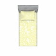 thumbnail image 2 of Ambesonne Floral Fitted Sheet & Pillow Sham Set, Spring Daisy Blossoms, Queen, Yellow White, 2 of 3