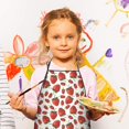 thumbnail image 2 of Red Strawberry Plants Fruit White Pattern Kids Aprons for Girls and Boys,Adjustable Neck Strap Toddler Aprons for Kids Cooking Baking, 2 of 6