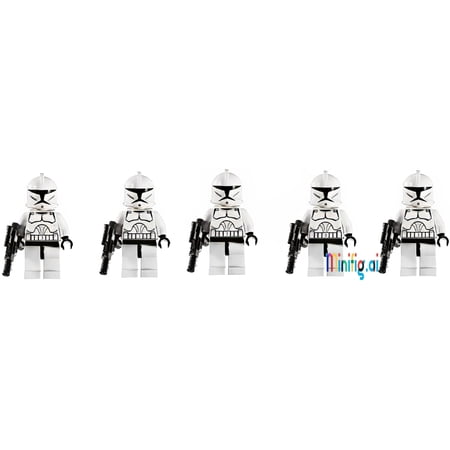 LEGO Star Wars Clone Troopers Minifigures 5 Pack Army with Blaster Rifle
