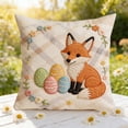 thumbnail image 2 of Easter Pillowcase Set 18 in x 18 in Sofa Cushion Cover with Concealed Zipper and Holiday Rabbit Egg Print, 2 of 6