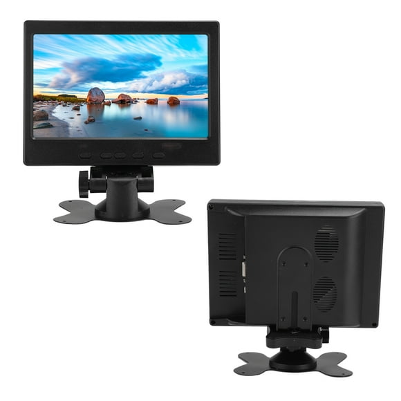 7 Inch Monitor, 1080P Small HD Multimedia Interface Monitor Portable VGA Monitor LCD Screen, 1024x600 IPS LCD Display with Stand for Raspberry Pi, Car Display, CCTV, IPS Portable Monitor