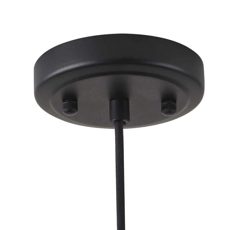 Aiwen Matte Black Dome Pendant Light, Rustic Dining Room Light Fixture with Rivet Shade, 20 inch