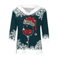 thumbnail image 4 of WXLWZYWL Christmas Blouse Womens Fashion V-Neck Printed Casual Long Sleeve Tops Winter, 4 of 6