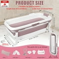 thumbnail image 2 of 51" Portable Folding Bathtub, Soaking Bath Tub for adult, Foldable Tub with Thermal Cover, Massage Roller, Hollow Hand Holes, Freestanding Large Collapsible Tub, 2 of 6