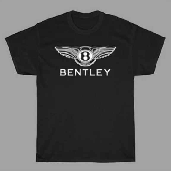 RARE Bentley Car Logo Men's Black T-Shirt Size S to 5XL