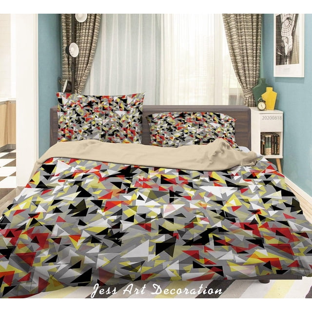 3D Vintage Colorful Geometric Quilt Cover Set Bedding Set Duvet Cover