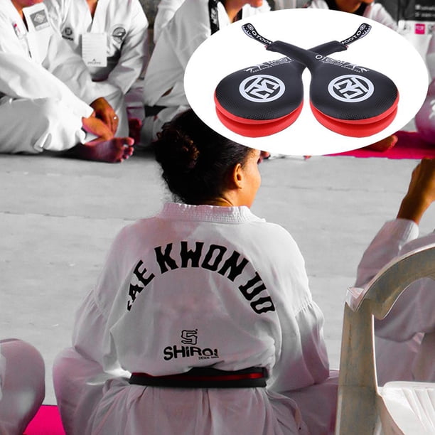 Collar Niños Taekwondo PU rebote esponja doble patada objetivo para entrenamiento (negro)