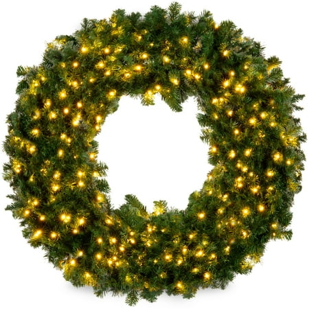 Best Choice Products 60in Artificial Pre-Lit Fir Christmas Wreath Decoration w/ 300 LED Lights, 930 Tips, Power (Best Slimming Products Uk)