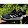 thumbnail image 2 of Ad-id-as Sneakers Mens Size 6 Black White Stripe Athletic Shoes, 2 of 6