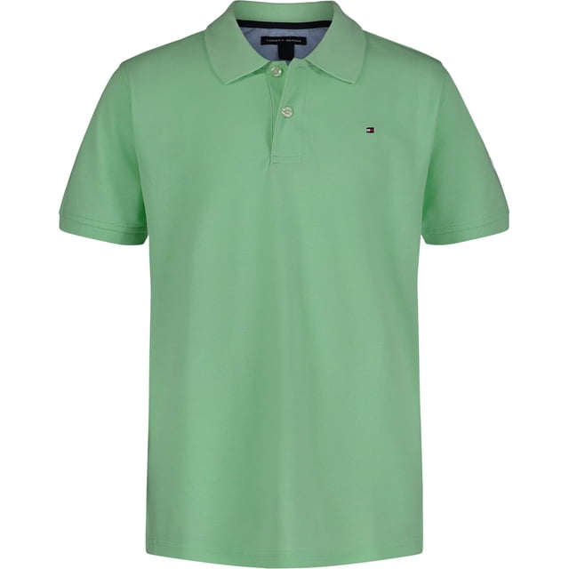 Polo Tommy Hilfiger para niños de manga corta, verde hiedra, 18-20