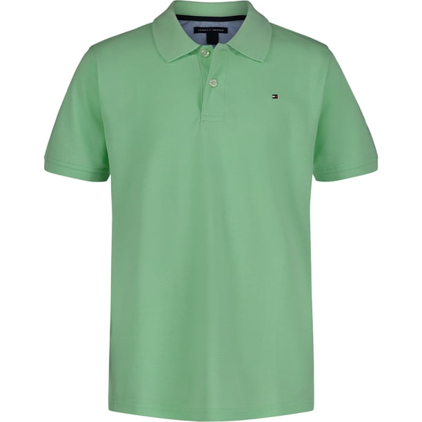 Polo Tommy Hilfiger para niños de manga corta, verde hiedra, 10-12