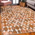 thumbnail image 3 of Mid Century Decorative Rug, Retro-Themed Styled Round Edged Mosaic Inspired Repeated Square Motif, Quality Carpet for Bedroom Dorm and Living Room, 6 Sizes, Pale Cinnamon, by Ambesonne, 3 of 4