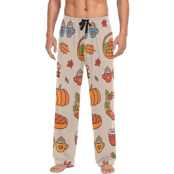 GZHJMY Thanksgiving Gnome Pajama Pants For Men, Men's Separate Bottoms, Lounge Pants with Pockets, Christmas New Year Birthday Gifts, Large, Christmas New Year Birthday Gifts, Large