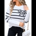 thumbnail image 3 of Suéter de Punto para Mujer, Larga, Cuello Redondo, Estilo Y2K, Informal Negro S, 3 of 9