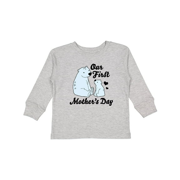 Inktastic Our First Mothers Day with Polar Bears Boys or Girls Long Sleeve Toddler T-Shirt