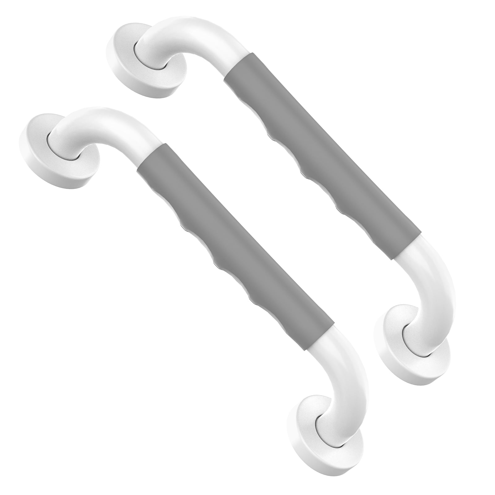 12 Inch Shower Grab Bar w/ Anti Slip Gray Rubber Grip, ZUEXT 2 Pack