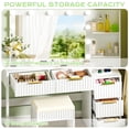 thumbnail image 4 of Ktaxon Flutted Makeup Vanity Table Set with 5 Drawer, Dressing Table w/Charging Station, Vanity Desk for Femal Gift, White, 4 of 9