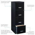 thumbnail image 3 of Space Solutions 18" Deep 4 Drawer Smart Letter Width Vertical File Cabinet, Black, 3 of 15