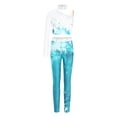 thumbnail image 3 of vastwit Kids Girls 2 Piece Sports Outfit Long Sleeve Crop Top and Leggings Workout Set for Dance Gymnastics Yoga Light Blue 14, 3 of 5
