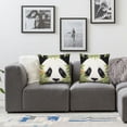 thumbnail image 2 of Chinese Panda Eating Bamboo Square Throw Pillow Covers Soft Coral Fleece Decorative Throw Pillow Covers Pillow Covera for Decor Sofa Living Room Bedroom, 2 of 7