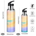 thumbnail image 2 of 600ml Vacuum Insulated Sports Water Bottle with Foldable Straw Stainless Steel Portable Thermos Cup Sky with Sunset, 2 of 7