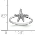 thumbnail image 3 of 925 Sterling Silver Cubic Zirconia Cz Starfish Ring Sea Shell Life, 3 of 7