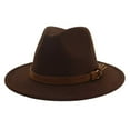 thumbnail image 2 of Windfall Men & Women Vintage Wide Brim Fedora Hat with Belt Buckle, 2 of 4