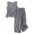 thumbnail image 5 of ATOGUTA Girls' 2 Piece Outfits Sleeveless Tank Top and Wide Leg Pants Set Casual Summer Clothes Size 3T-14, Gray, 5 of 7