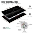 thumbnail image 5 of Electric Stove Top 2 Burner, 20x11.6 inch 240V Glass Cooktop with Touch Control, Timer & Child Lock, 9 Power Levels for Boiling, Simmering & Frying, 5 of 7