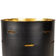 thumbnail image 5 of Northlight Iron and Foil Pillar Candle Holder with Wooden Base - 8.25" - Antiqued Black and Gold, 5 of 5
