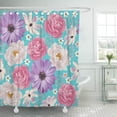 thumbnail image 1 of ABPHQTO Cortina de ducha Elegance Color Peony Pattern Blue for Pages Save The Date 150x180 cm, 1 of 1