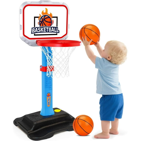 Toddler Basketball Hoop for Kid 1-3, Mini Adjustable Basketball Hoops Indoor with Balls Outdoor Pool Basketball Goal Sports Play Toys for 1 2 3 year old Baby Boys Girls Christmas Birthday Gifts