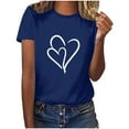 thumbnail image 2 of SOOMLON Valentine's Day Tshirt Women Lover Valentines Gift Comfy Short Sleeve Round Neck Shirts Funny Heart Graphic Tees Fashion Holiday Outfits 2025 Blue XL, 2 of 6