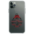 thumbnail image 1 of DistinctInk Clear Shockproof Hybrid Case for iPhone 13 Pro MAX (6.7" Screen) - TPU Bumper Acrylic Back Tempered Glass Screen Protector - Christmas Words Ornament Red Glitter Look, 1 of 2