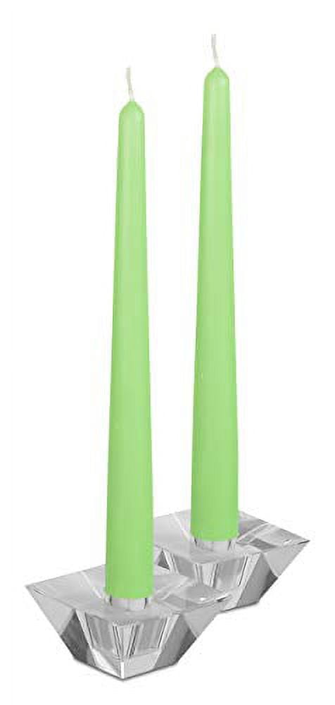 Hyoola Bulk 14" Hunter Green Dripless European Made Taper Candles, Unscented Paraffin Wax with Cotton Wicks, 96 Pack