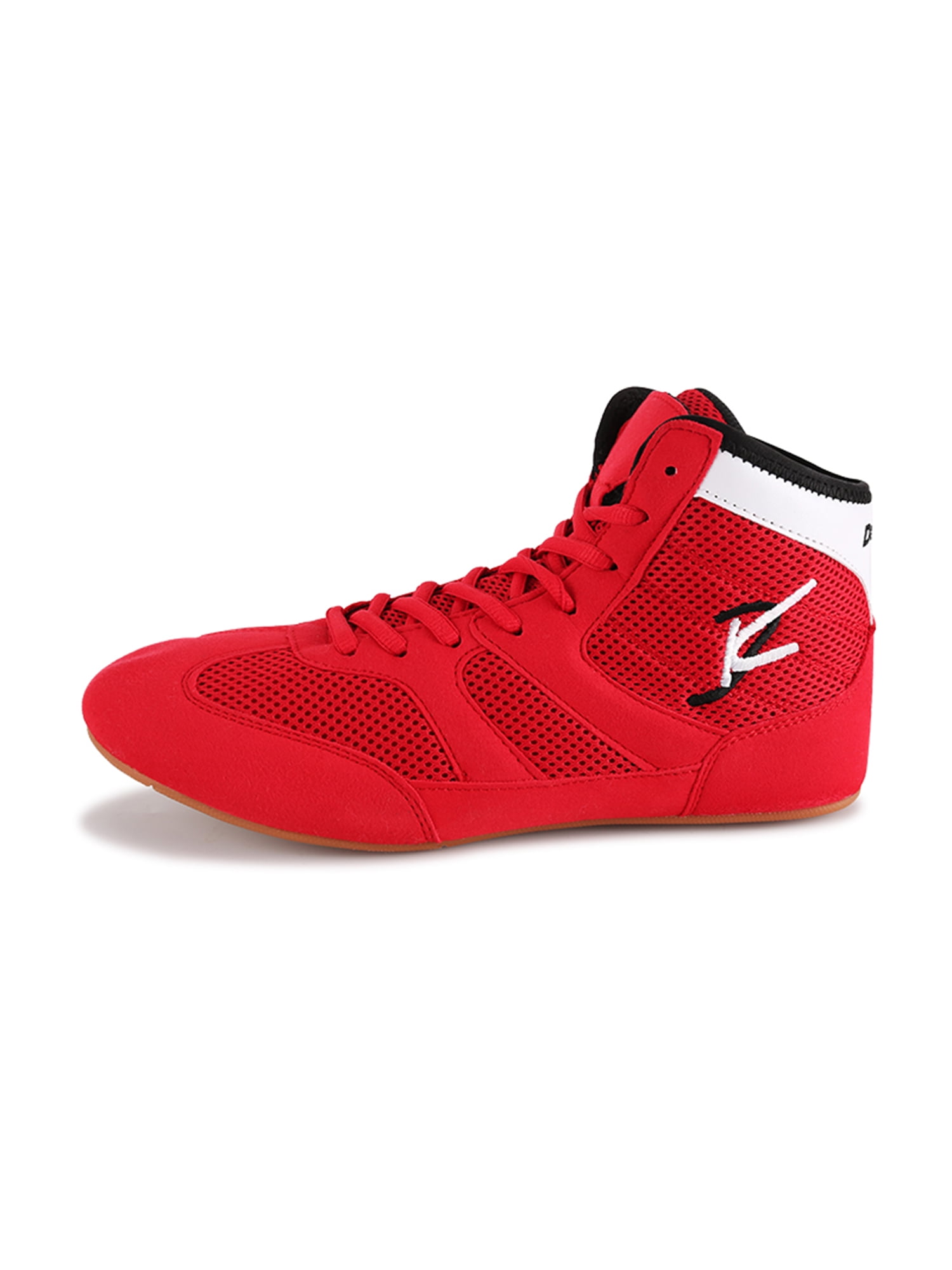 GENILU & Adult Breathable Lightweight High Top Boxing Comfort Training Lace Up Boots Red 7.5 Walmart.com